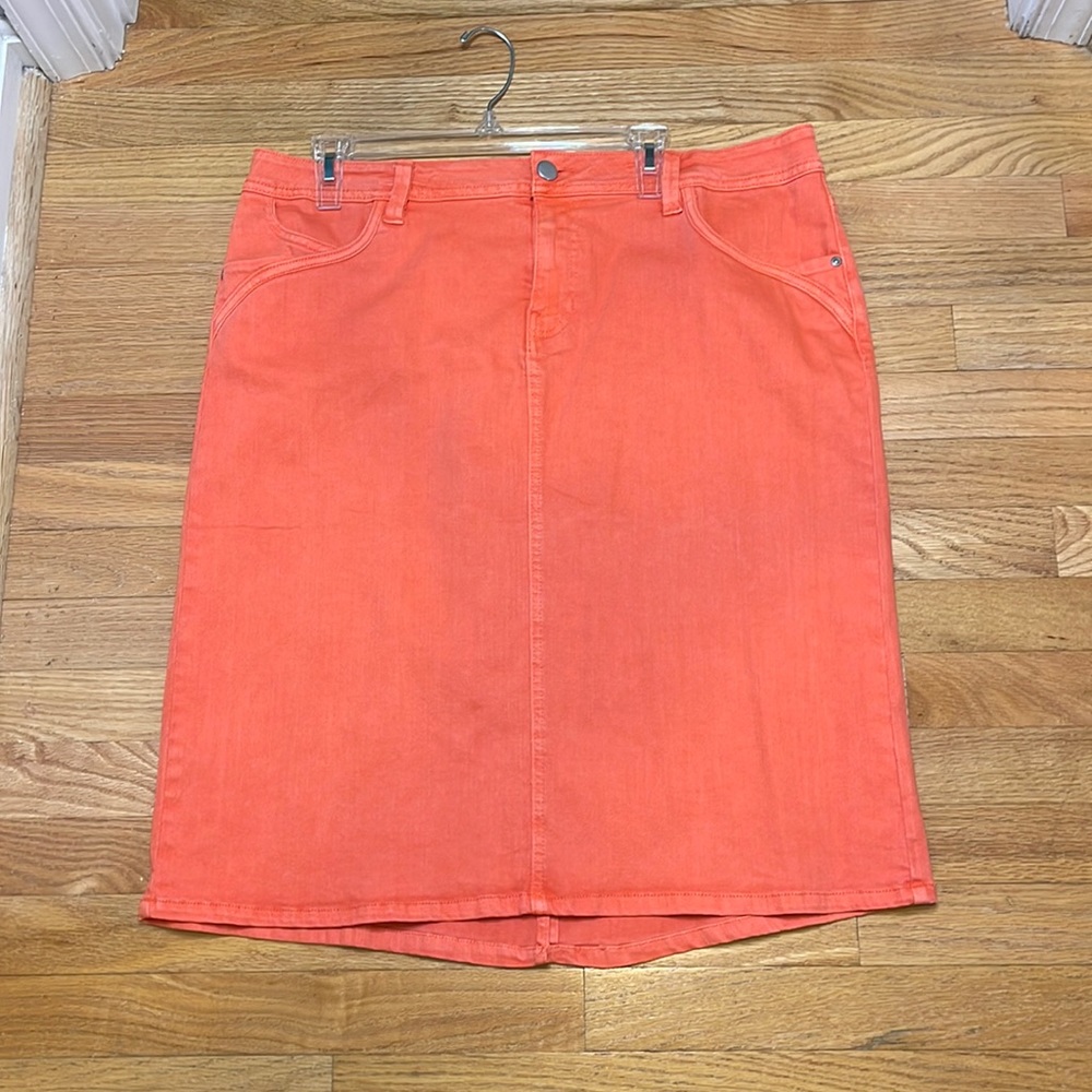 Coral jean skirt